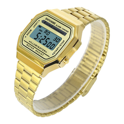 Luxury Band Watch Waterproof Retro Digital Stainless Steel Sports Military Watches Men Women Electronic Wrist Watch