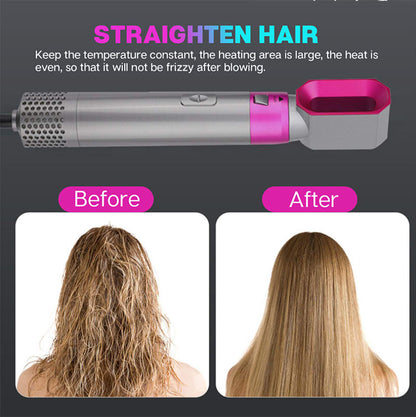 5 In 1 Hair Dryer Comb One Step Multi Functional Hair Curling Styling Straightener Hair Roller Comb Hot Air Styler Hair Curler Electric Air Iron Wand Brush