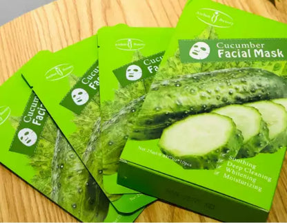 10Pcs Aichun Beauty Cucumber Facial Mask Sheet Soothing Cleaning Deep Face Mask Skin Care