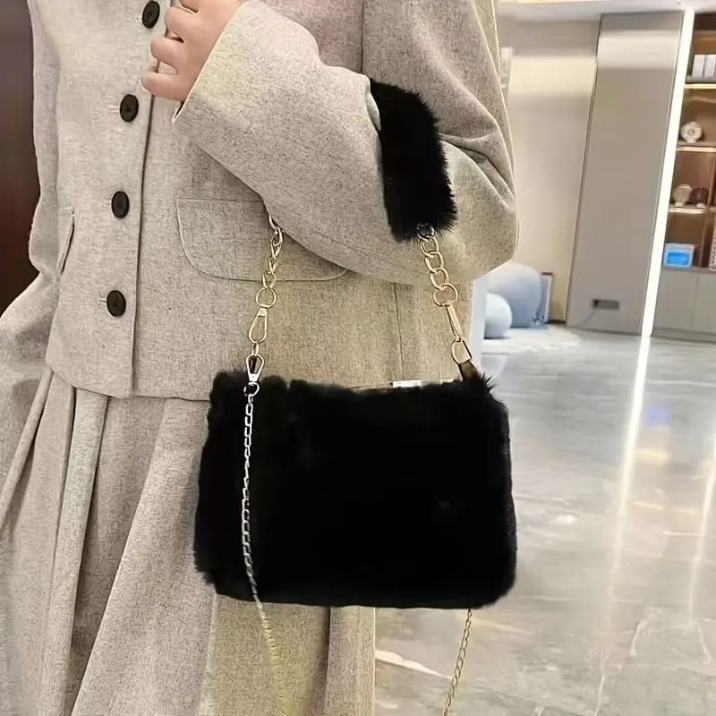 New Plush Handbag Crossbody Bag Fashion Chain Bag Single Shoulder Bag Crossbody Gifts to Girlfriends