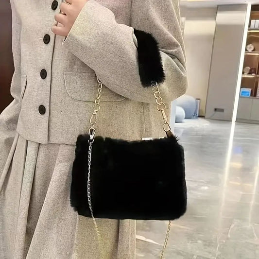 New Plush Handbag Crossbody Bag Fashion Chain Bag Single Shoulder Bag Crossbody Gifts to Girlfriends