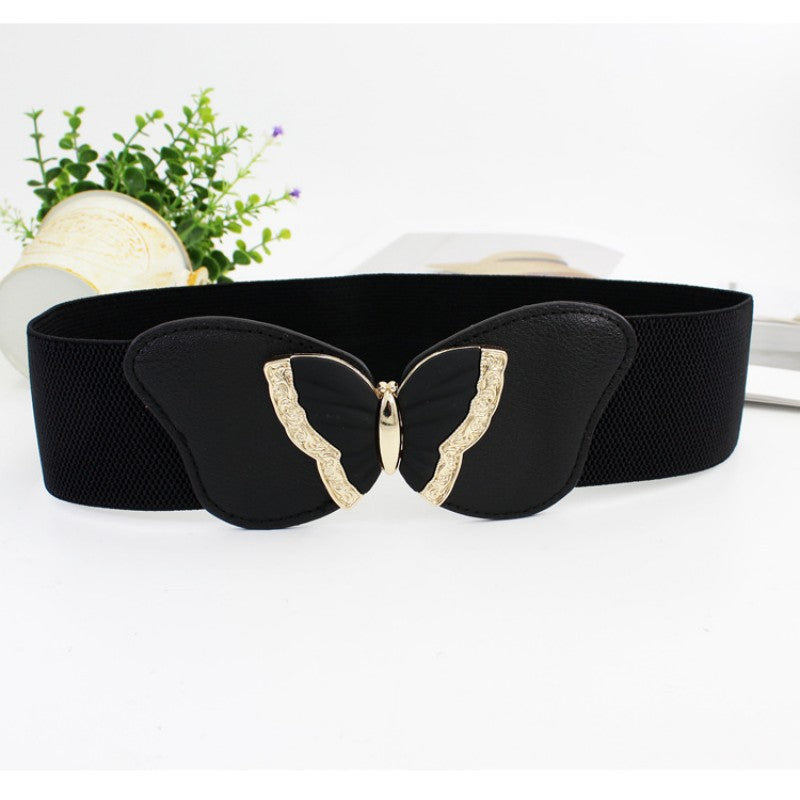 Fashion Women's Belt Elastic Waist Cover Belt Wide Belt Female Wide Waistban With Versatile Elastic Decoration Expands To size
