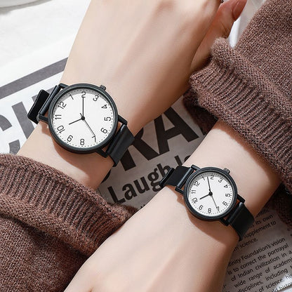 2 PCS/Set New Style Brand Versatile Fashion Simple Niche Fashion Student Men And Women Watch High-Looking Couple Watch