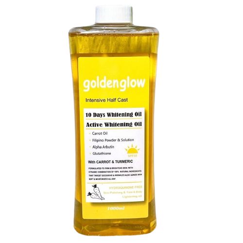 Golden Glow Intensive Half Cast 10 Days Whitening Oil Lightens Skin, Evens Tone, Hydrates, Reduces Wrinkles, Nourishes, Boosts Collagen, Radiant Glow, Non-greasy