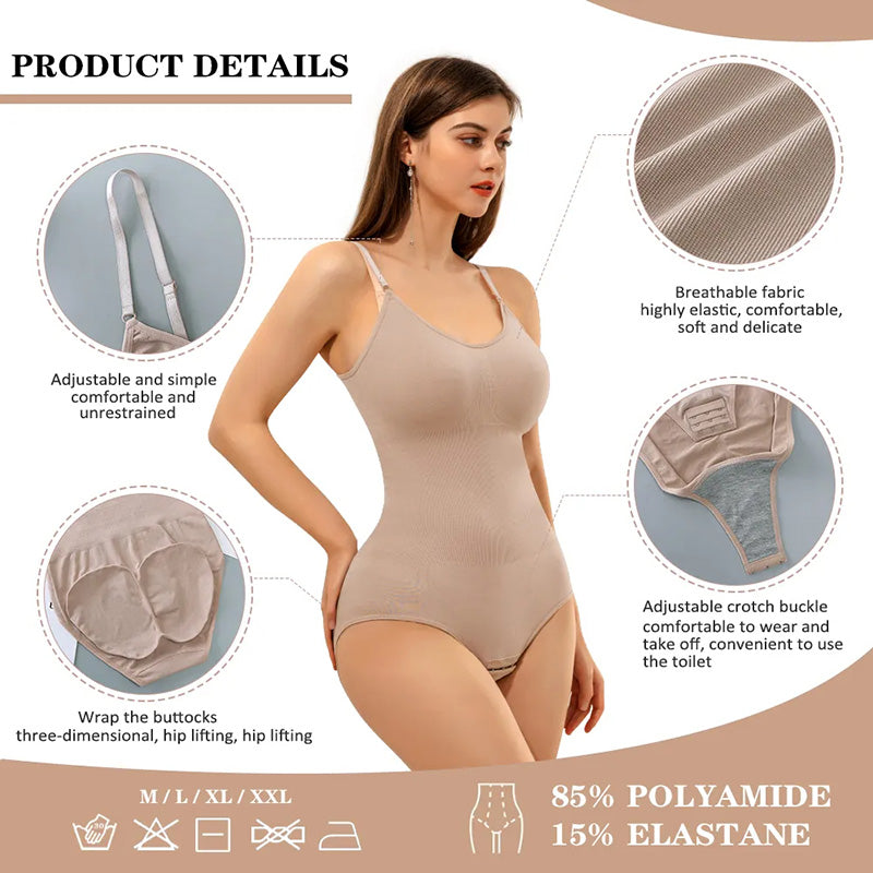 Shapewear For Women Tummy Control Butt Lifter Body Shaper Invisible Under Dress Slimming Strap Thong Underwear Bodysuit Full Body Shaper Woman Flat Belly Push Up Butt Lifted Corset Underwear Girdle