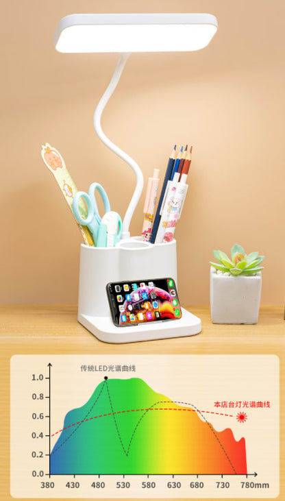 Desk lamp creative intelligent student dormitory desk eye protection lamp bedside reading LED pen holder lamp