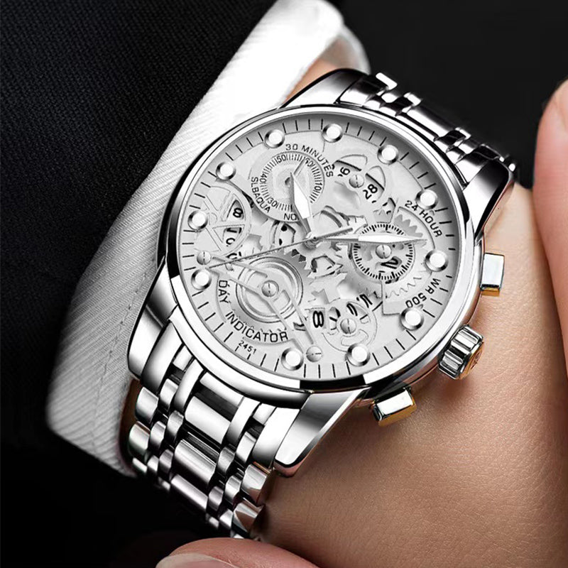 Men Watches Quartz Luxury Hollow Out Watch Top Brand Fashion Sport Business Calendar Wristwatch