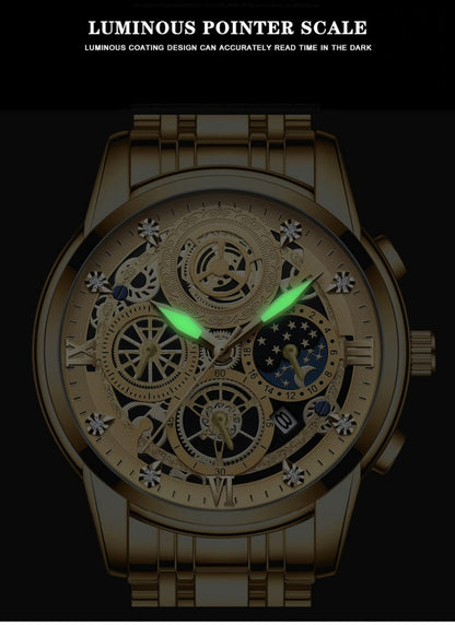 Men's quartz business watch hollow-out new concept waterproof luminous watch fashion watch