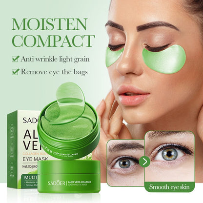 Aloe vera eye mask SADOER collagen improves dark circles, wrinkles, and eye bags 60pcs/30pairs