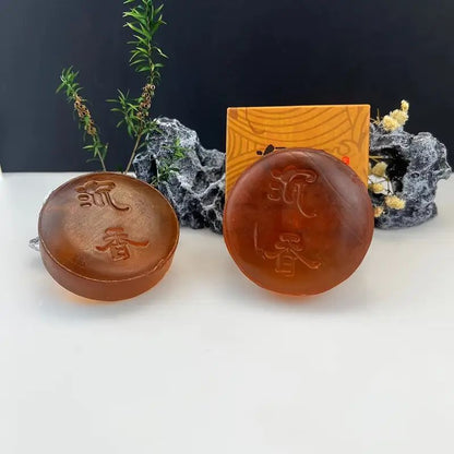 100g Natural Handmade Agarwood Soap with Foaming Net, Moisturizing, Formaldehyde Free, Olive Oil, Long-Lasting Fragrance, Glycerin, Suitable for All Skin Types