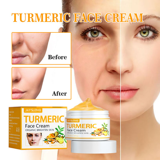 JAYSUING Turmeric Face Cream Anti-aging Anti-Wrinkle Brightening Lifting Facial Cream Antioxygen Repair Facial Serum Moisturizing Cream Face Neck Skin Care Cream