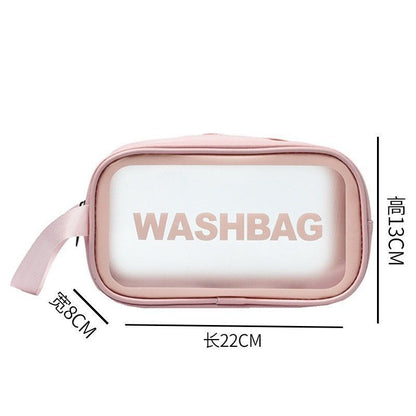 Fashionable Waterproof Cosmetic Portable Storage Bag Travel Wash Bag waterproof toiletry bag Transparent Frosted PVC Cosmetic Bag Beauty Case Storage Bag Zipper Makeup Organizer