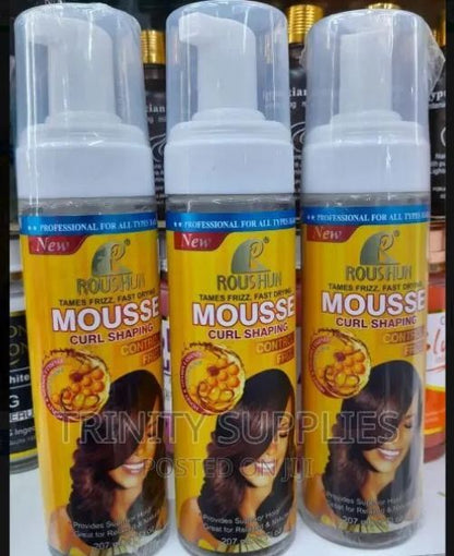 ROUSHUN Mousse Curl Shaping Control Frizz Foam Wrap Set Mousse Define Restore Bounce Curls No Frizz Restore Wig Curls - with Vitamin E Honey Protein Enriched