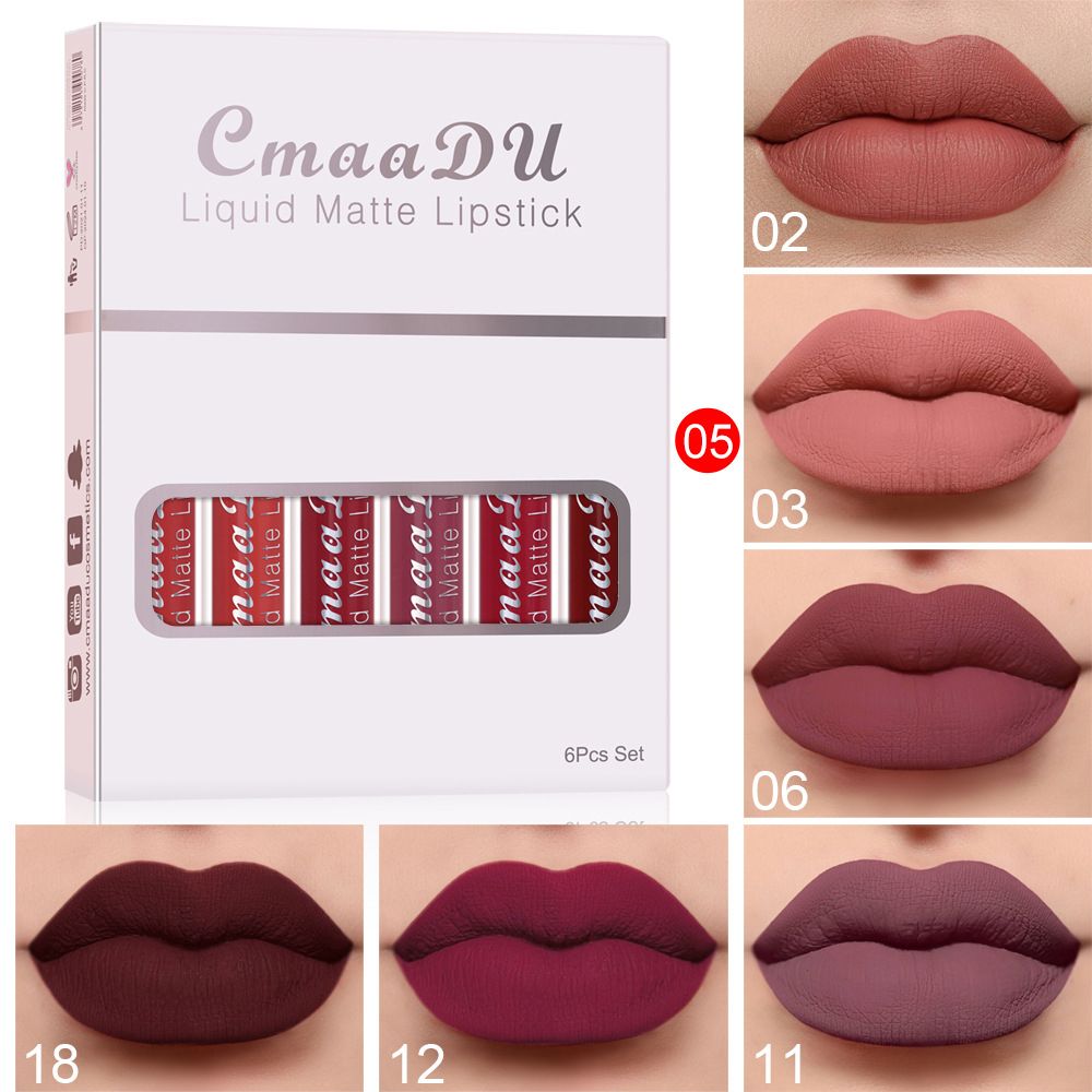 6PCS/set lipstick lip gloss set makeup long-lasting liquid lipstick set makeup matte non stick cup lip gloss