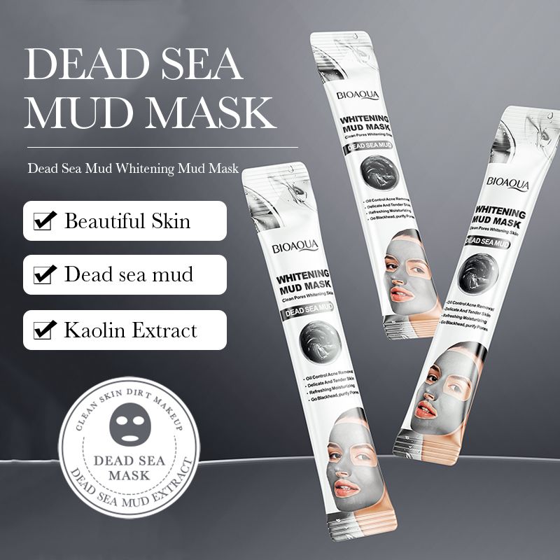 7pcs BIOAQUA Deep Mineral Dead Sea Facial Mask Sheet Moisture Mud Mask Face Care Skin Care Set Acne Sunscreen Pores Moisturizing Oil-control Anti-aging Replenishment Facia Product