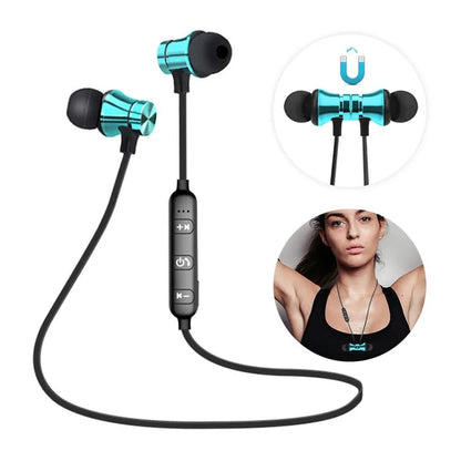 Magnetic Bluetooth Earphones Sports Wireless Earbuds Super Bass With Mic For All Smart Phones Stereo Sports Waterproof Earbuds Wireless in-ear Headset with Mic