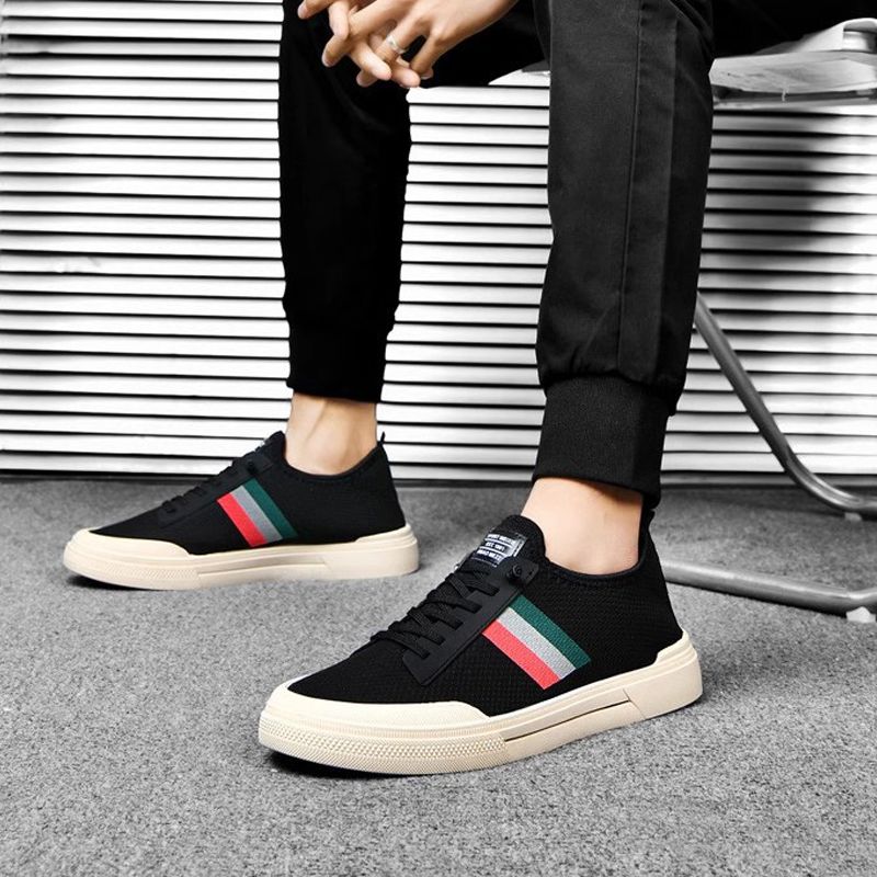Men's casual clothes single shoes boys loafers students running shoes Dad sports shoes driving shoes espadrille shoes flats black