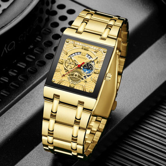 Luxury Business Stainless Steel Quartz Watch for Man Fashion Men's Calendar Square Sports Casual Wristwatch Female Girl Watches