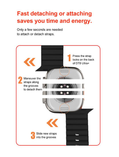 RichRipple U9 Ultra Smart Watch Strap 49mm 2.01 Inch Full Touch Screen Sports Fitness Watch IP68 Waterproof Bluetooth Smart Watch