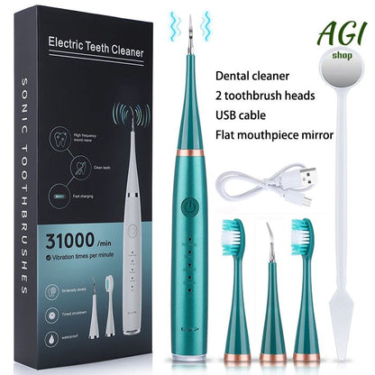 Electric Toothbrush Sonic Dental Teeth Whitening Kit Tooth Whitener Calculus Tartar Remover Tools Cleaner Stain Oral Care, Whitening Instrument Waterproof USB Fast Charging Device For Dental Brush
