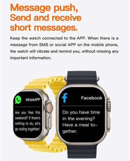 RichRipple U9 Ultra Smart Watch Strap 49mm 2.01 Inch Full Touch Screen Sports Fitness Watch IP68 Waterproof Bluetooth Smart Watch