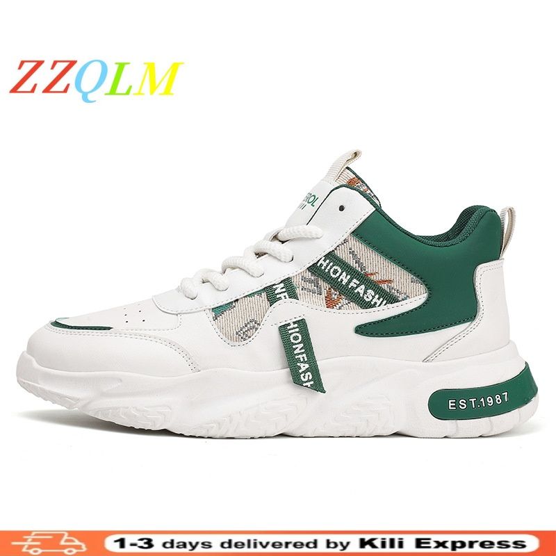 Sneakers Running Platform Daddy Shoes Men's Shoes Casual New Breathable Mesh Surface Fashion Shoes White Green