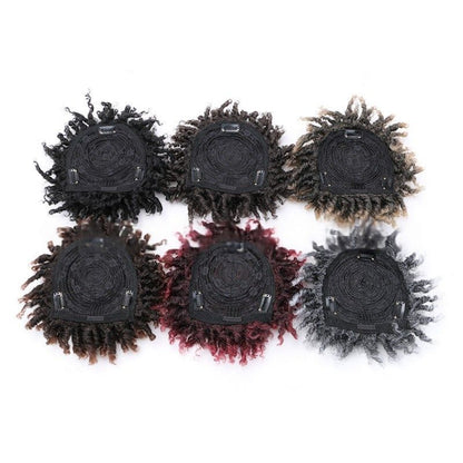 Synthetic Fiber Short Dreadlocks Toupee for Low-Maintenance Styles | Reggae Braid Top & Natural Edge Design (Black, 3-Inch, Quick Install, Lightweight, Secure Fit)