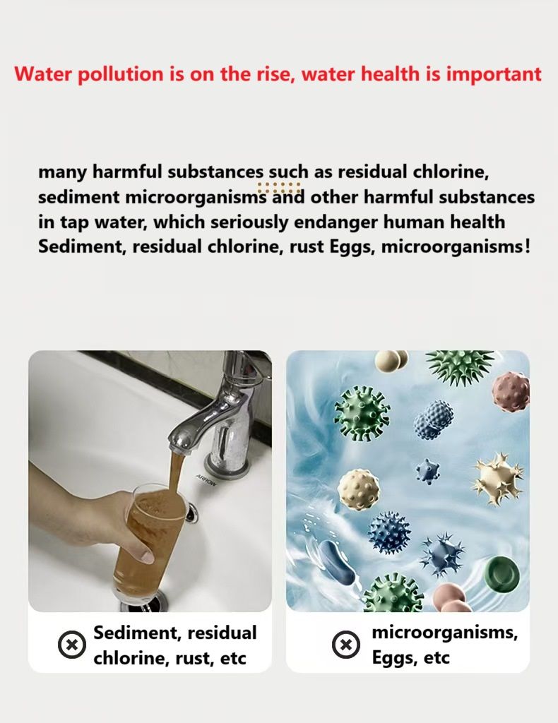 Six layer Water purification pressurize sprinkler head splash proof water filtration device household kitchen shower faucet extender water-saving nozzle Tap Water Purifier Purification Well water