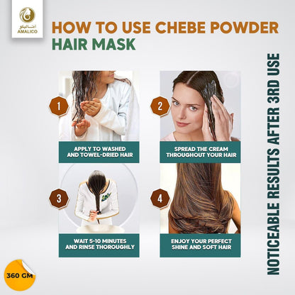 Amalico Chebe Repair Hair Mask for Dry and Frizzy Hair - Ready to Use Chebe Powder for Hair Growth, Hair Mask Treatment for Dry Hair Chebe Powder Hair Care Scalp Care