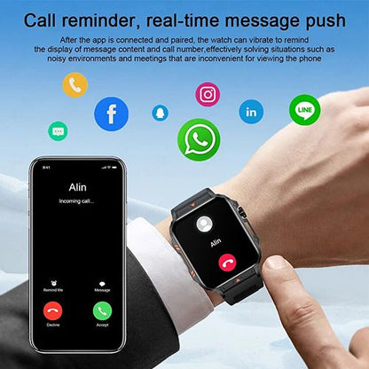 LIGE L81 Smartwatch 1.95 Inch Full Screen Health Monitoring Watches IP68 Waterproof Sport Fitness Tracker Bluetooth Call Smart Watch For Men Women