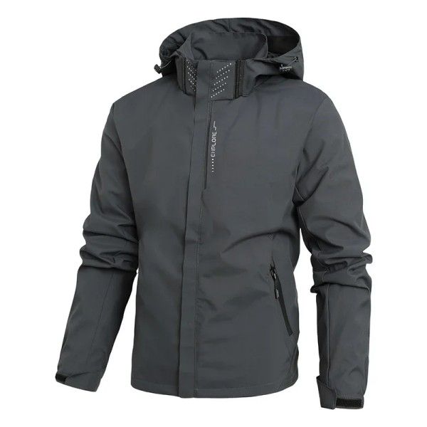 Men's Casual Outdoor Windproof Waterproof Athletes Detachable Hat Jacket Jackets & Coats
