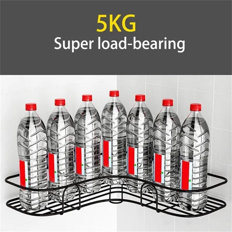 PAFEL bathroom rack shower rack shampoo storage rack all metal kitchen storage rack non perforated wall mounted sturdy storage rack bathroom accessories