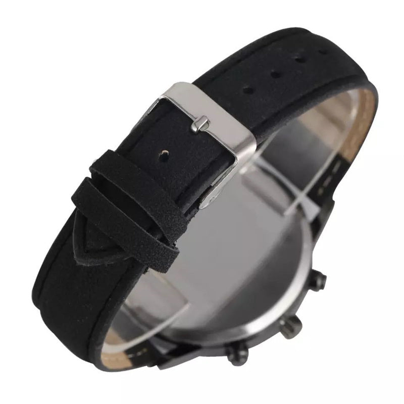 New Arrivals Personality Men Watch Bracelet Set Men's Black Quartz Watches for Man Leather Strap Pin Buckle Brown Bracelet Best Gift for Male