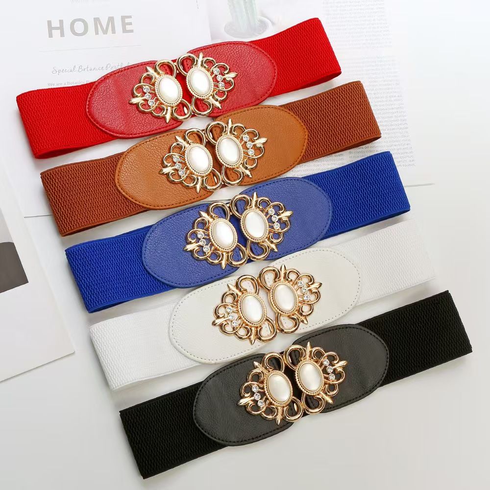 Women's Elastic Lady's Belf Women's Elastic Belt Fashion Elastic Wide Waist Seal New Casual Dress Versatile Decoration Trouser Belt