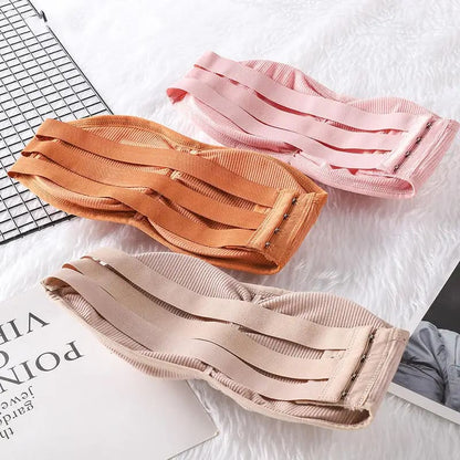 Women Strapless Ruched Push Up Bra Padded Hollow Out Backless Wireless Underwear Bandeau Thread Ribbed Adjustabable Bralette Lingerie