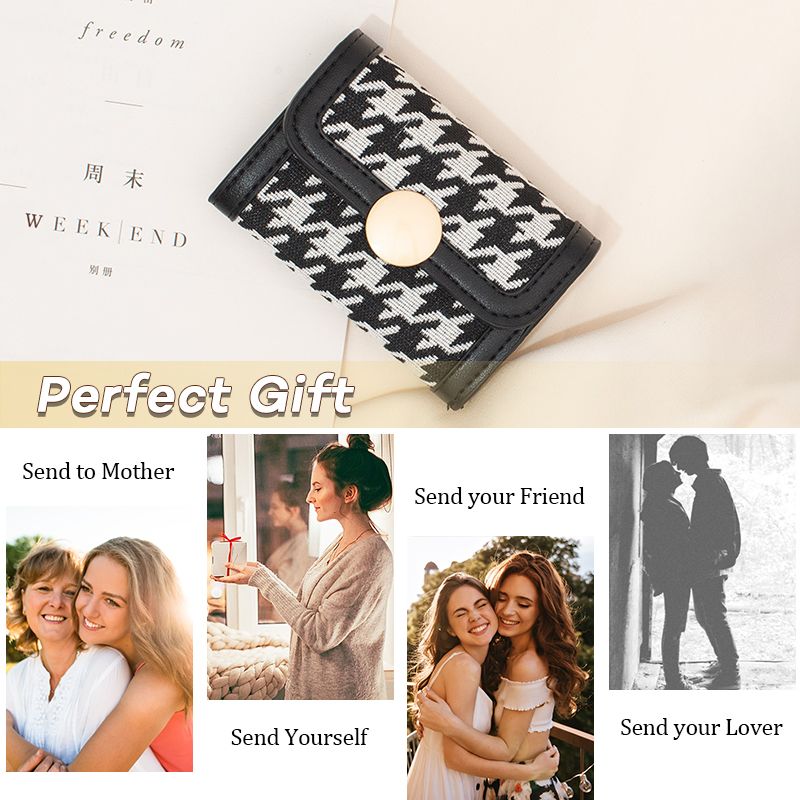 Women Wallet Ladies Coin Purse Tri-fold Geometric Patterns Wallet