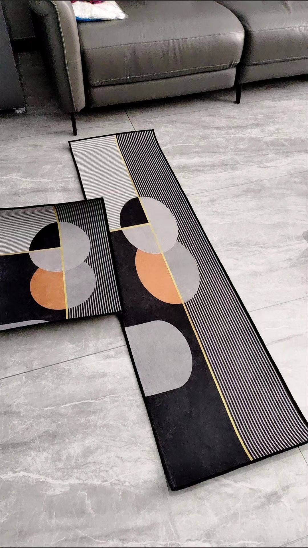 2 Pieces Kitchen Rugs Set Non Slip Kitchen Mat Rubber Backing Mat Slip Kitchen Mats Waterproof Kitchen Rug Ergonomic Comfort Standing Mat for Kitchen