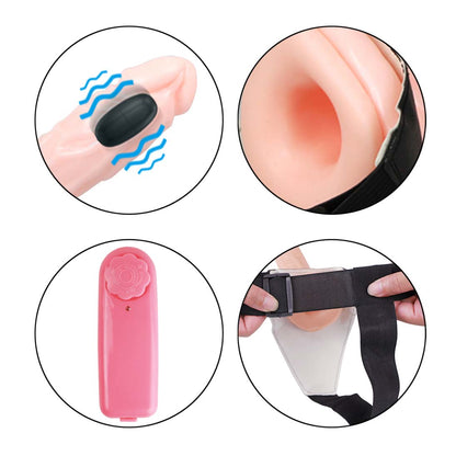 Strap on Realistic Dildo Adjustable Harness G Spot Vibrator Vagina Anal Adult Play Sex Toys for Lesbian Couple Women Men