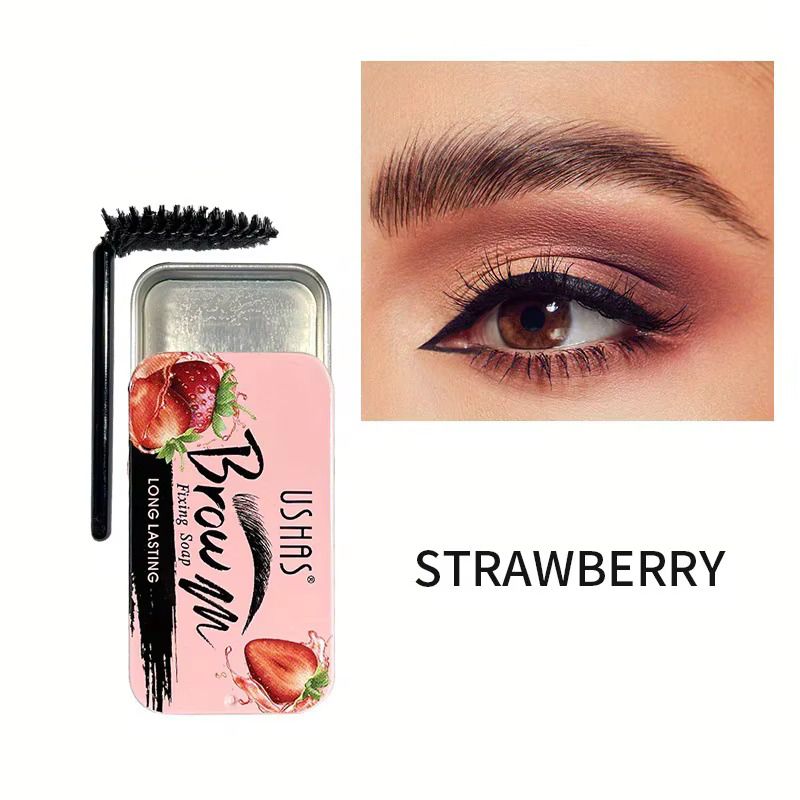 Ushas Eyebrow Soap, Strawberry / Lemon / Aloe Vera Flavors Feather Brows Wild Brow Styling Makeup Styling Wax solid gel Long Lasting soap
