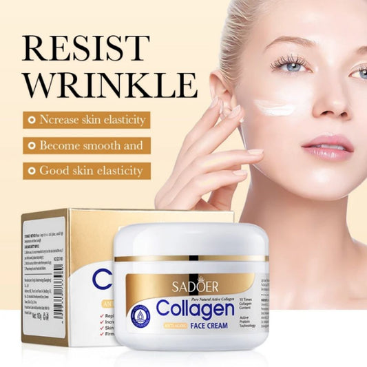 2 IN 1 SADOER Collagen Anti Aging Face Cream + Collagen Hand Cream - Anti Wrinkles And Fine Lines, Intensive hydration, Anti-aging, Brighten skin tone, Acne fade/ repair essence, Contains collagen