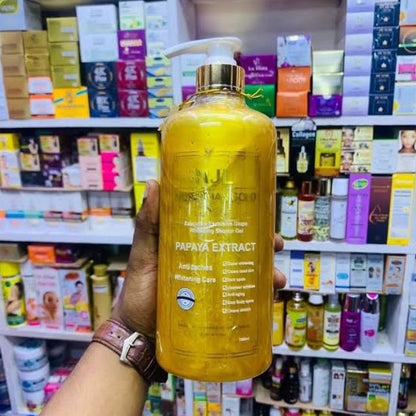 NJL More Than Gold Paris Executive Whitening Brightening Shower Gel with Papaya Extract Cream Gel