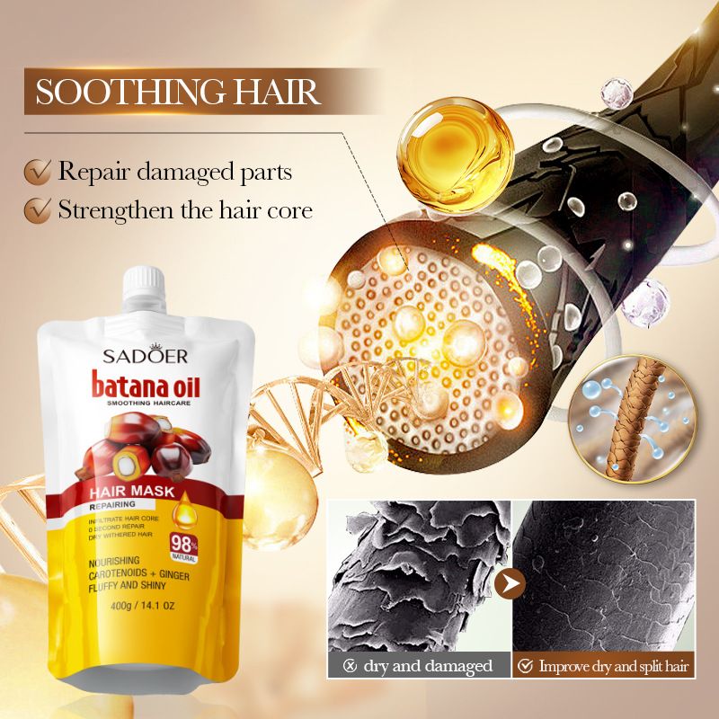 Batana Oil Smoothing Haircare Hair Mask-Repai Damaged Parts&Strengthen Hair Core