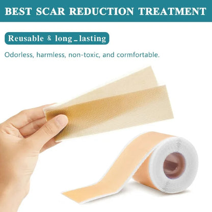 2Roll Silicone Scar Sheets Keloid Bump Removal Strips, Scar Reducing Treatments Surgical Scars,Burn,Tummy Tucks,Acne,C-Section