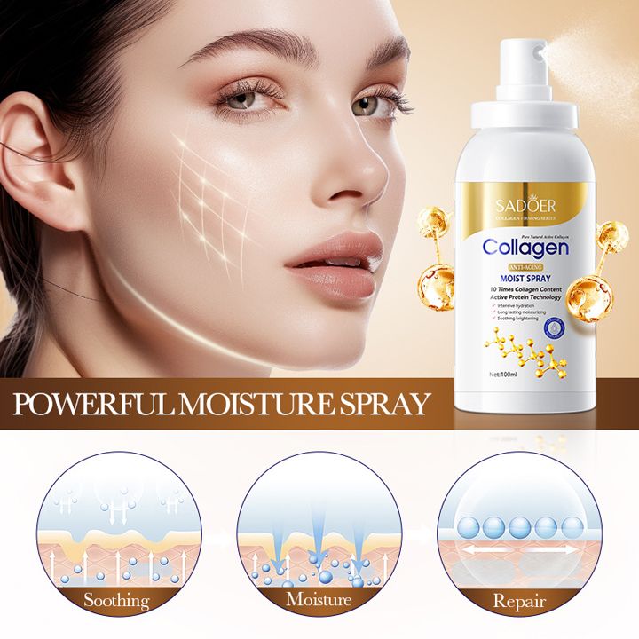 Collagen Moisturizing Spray, Anti-Wrinkle Hydrating Toner Spray Accurate Hydration Rapid Penetration Mist Spray Face
