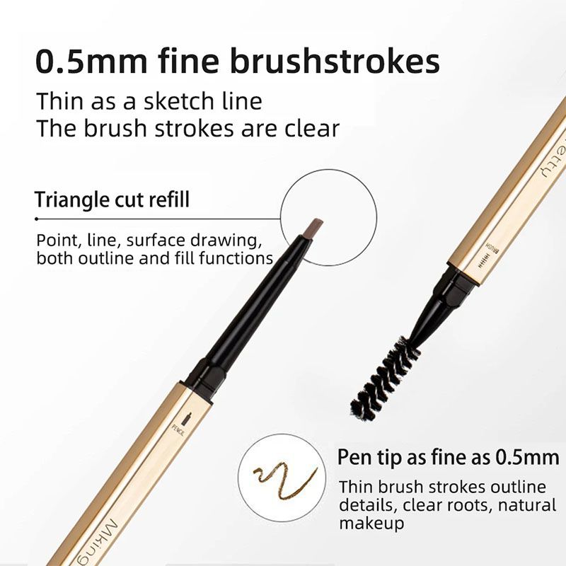 Double Head Eyebrow Pencil Super Fine Natural Long Lasting Waterproof Professional Brow Pen Eye Makeup Tattoo Eyebrow Pencil Brow Tattoo Pen Paint Makeup Eyebrows