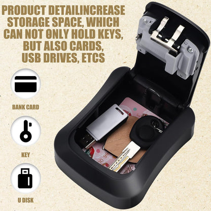 Key Lock Box Wall Mounted, 4 Digit Combination Lockbox for Outside, House Keys - 5 Keys Capacity, Key Safe Security Storage Lock Box for Indoor, Outdoor, Garage, Garden, Store