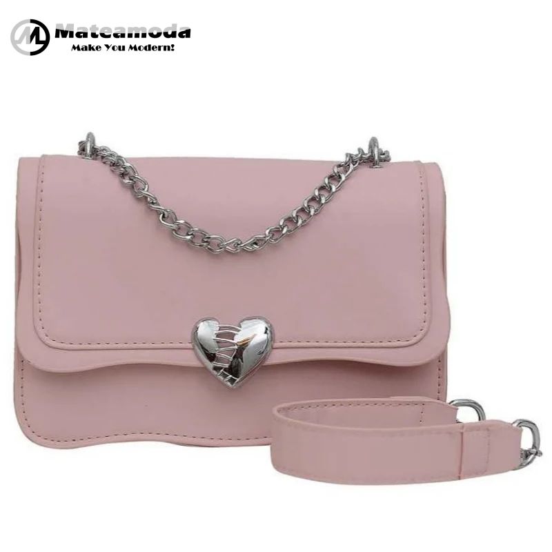 Mateamoda Elegant Quilted Sling Bag with Silver Chain Strap Crossbody Bag