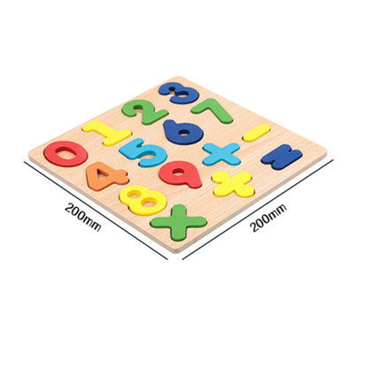 Wooden Digital Letter Geometric Figure Building Block Hand Grab Board Toy Children's English Early Education Jigsaw Puzzle