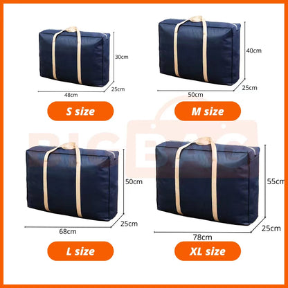 Extra Large Moving Bags with Zippers & Carrying Handles, Waterproof Heavy-Duty Storage Tote for Space Saving Moving Storage