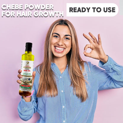 Amalico Chebe Oil for Hair Growth - Olive Oil, Ostrich Oil, Essential Oil, 100% Natural African Chebe Powder for Hair Growth - Ready to Use, Large Volume 250ml 25oml